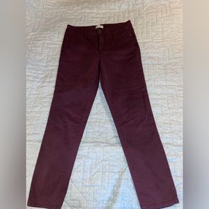Jessica Simpson Super Skinny Kiss Me jeans, cranberry size 6.